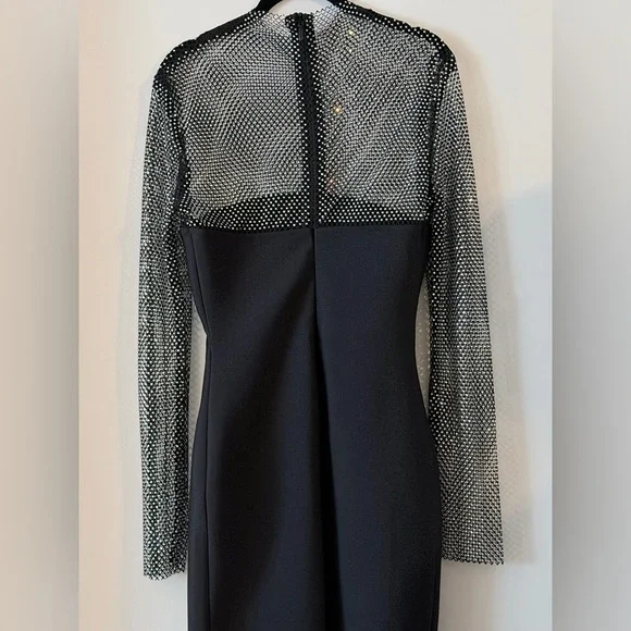 Ruzevich Black Long-Sleeve Crystal Bandage Midi Dress Size M - Picture 9 of 16